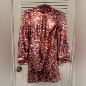 Anthropologie Maeve Mock-Neck Sequin Mini Dress Small NWT